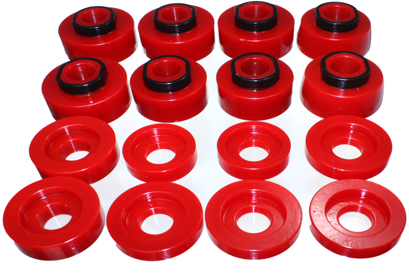 Ford F-450 Super Duty Crew Cab Body Mount Set - Energy Suspension - HYPER-Flex™ Polyurethane - Red - `08-`16